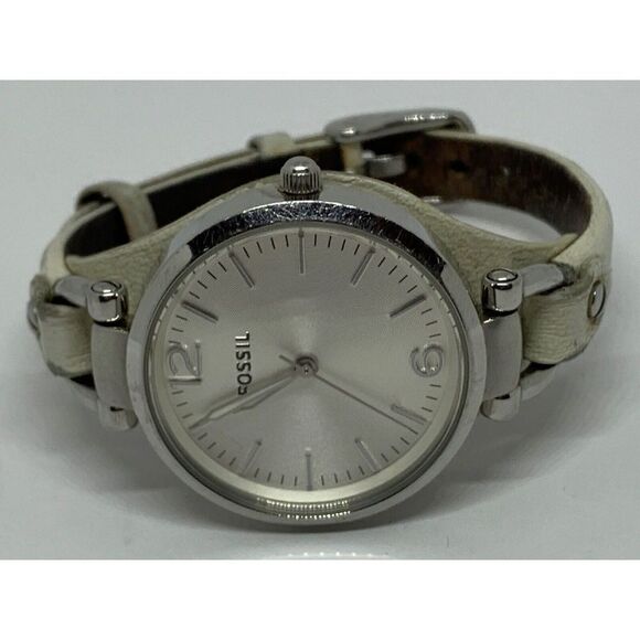 Fossil ES2829 Women's Leather Analog White Dial Quartz Genuine Wrist Watch GE26 - Picture 6 of 11